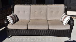 All Weather Wicker 3 Seater Sofa with Cushions 